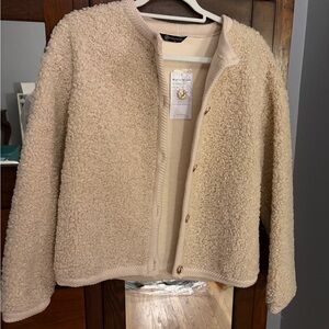 NWT Cozy Cream Cardigan Sherpa Jacket